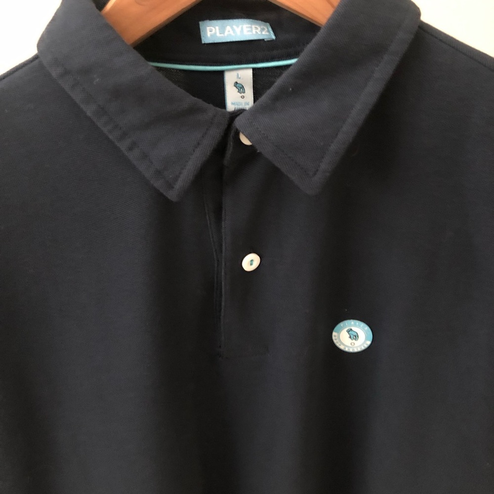 Player 2 Mens Short Sleeve Golf Polo Navy Blue Size Large Perfect condition - Picture 6 of 7